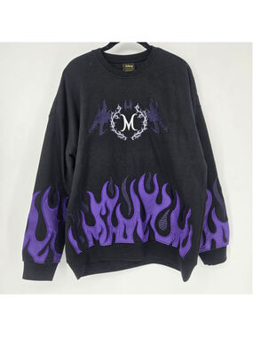Her Universe Maleficent Sweatshirt Medium Disney Villains Flame Crewneck NWT